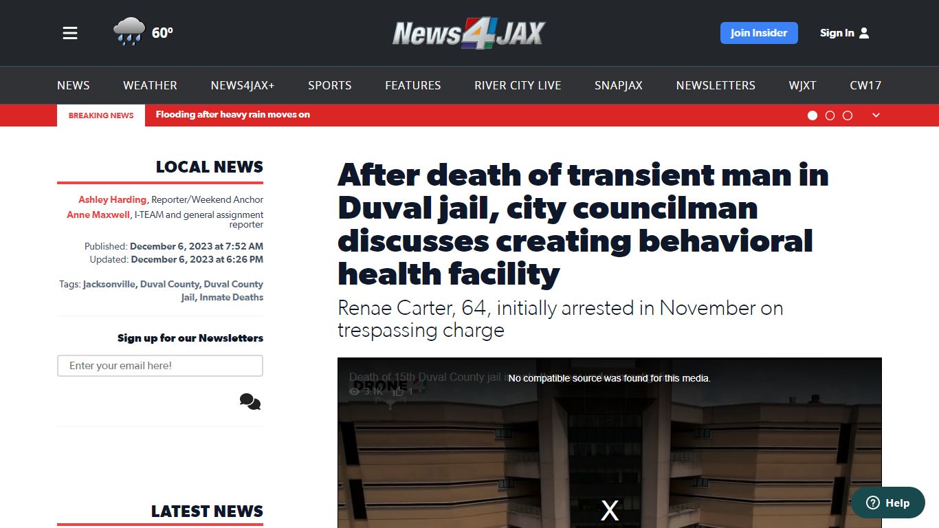 Death of 15th Duval County jail inmate this year under ... - News4JAX